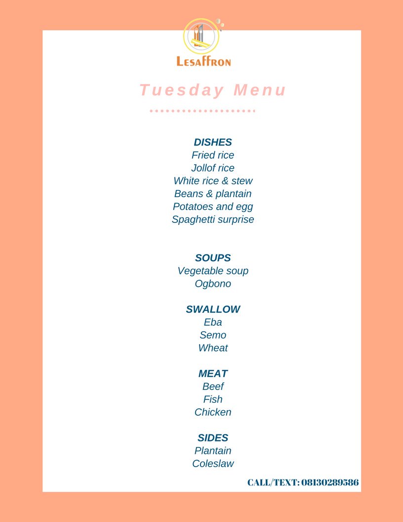 Lorlarhh_'s tweet photo. Hello, my friend @lesaffron makes tasty dishes for lunch every weekday and delivers to your office/home... Kindly Rt someone might need it😊😊 https://t.co/TWmtsDXlT5