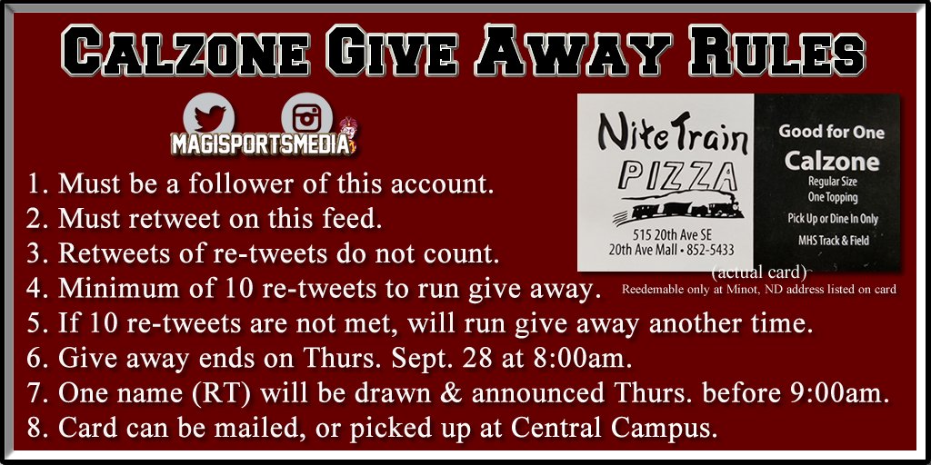 FREE CALZONE!? Yup, read the rules, give us a follow &amp; a RT. We'll let you know Thurs am. One name will be drawn at random. #yum