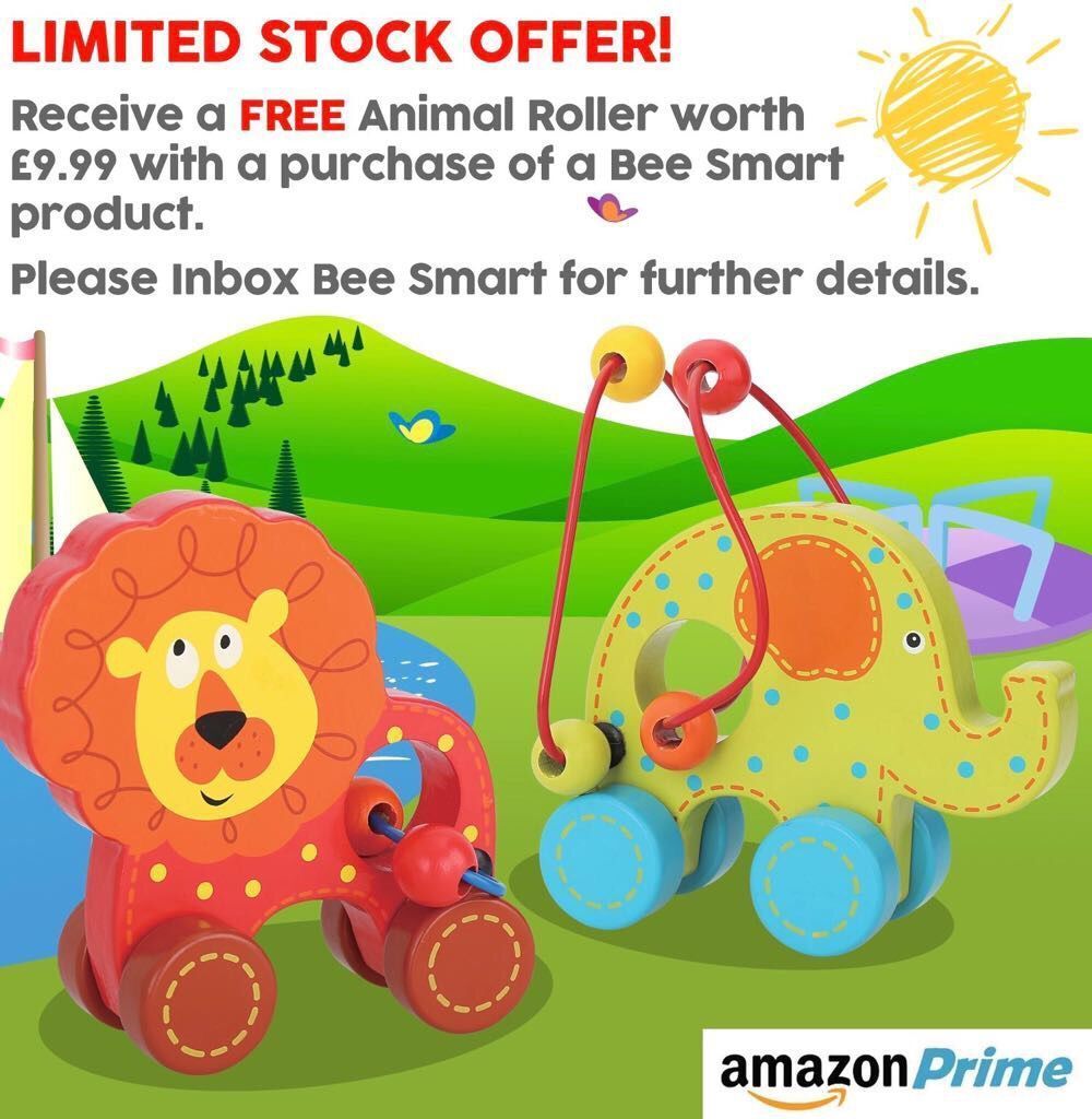 beesmarttoys's tweet photo. ⭐️ SPECIAL OFFER ⭐️
Receive a #free animal roller worth £9.99 with the purchase of a #BeeSmartToy #offer 🦁 
DM for info https://t.co/lmsjgSQ6TB