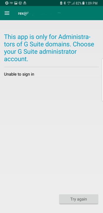 Just confirmed that the Google Admin app on Android is also not working @gsuite https://t.co/zgT7U4F<a href="/tag/california"class="tags"><span>#california</span></a>