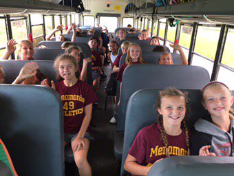 6th grade cross country team on the way to Chippewa! First meet for all of them! #personalbests #gomustangs