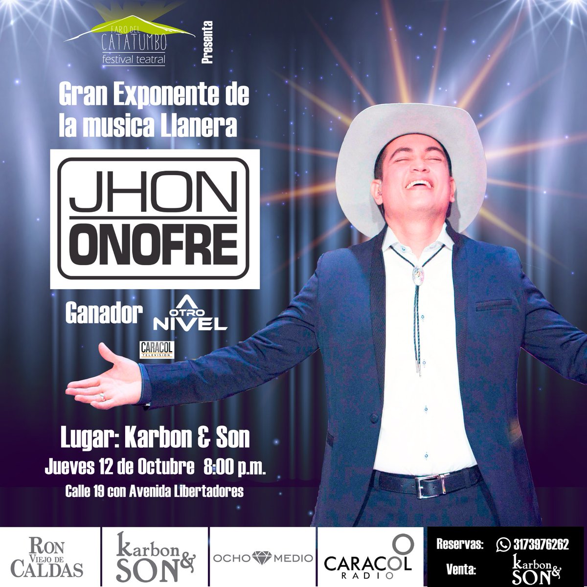 farocatatumbo's tweet photo. #Cúcuta #farocatatumbo te trae un excelente exponente de la música llanera GANADOR de A otro NIVEL 2016 @CaracolTv RESERVAS 321-4490996 https://t.co/W546IDZxjy