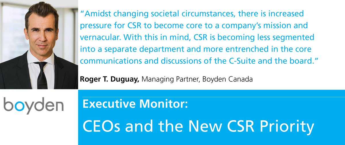 Boyden's Executive Monitor examines CEOs and the New #CSR Priority

boyden.com/media/ceos-and…