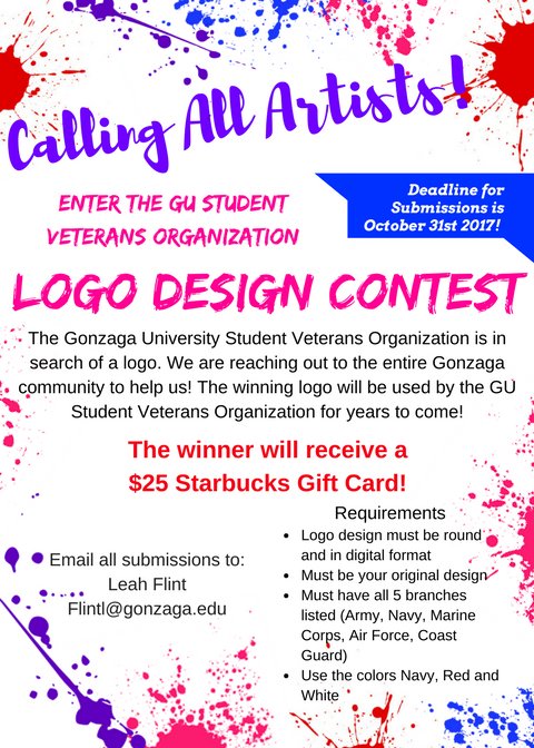 GonzagaSVO's tweet photo. Calling all @GonzagaU artist! We are searching for our new logo and we need your help!  #gonzaga @gonzagaTVRAS https://t.co/gvnxxC6XOv