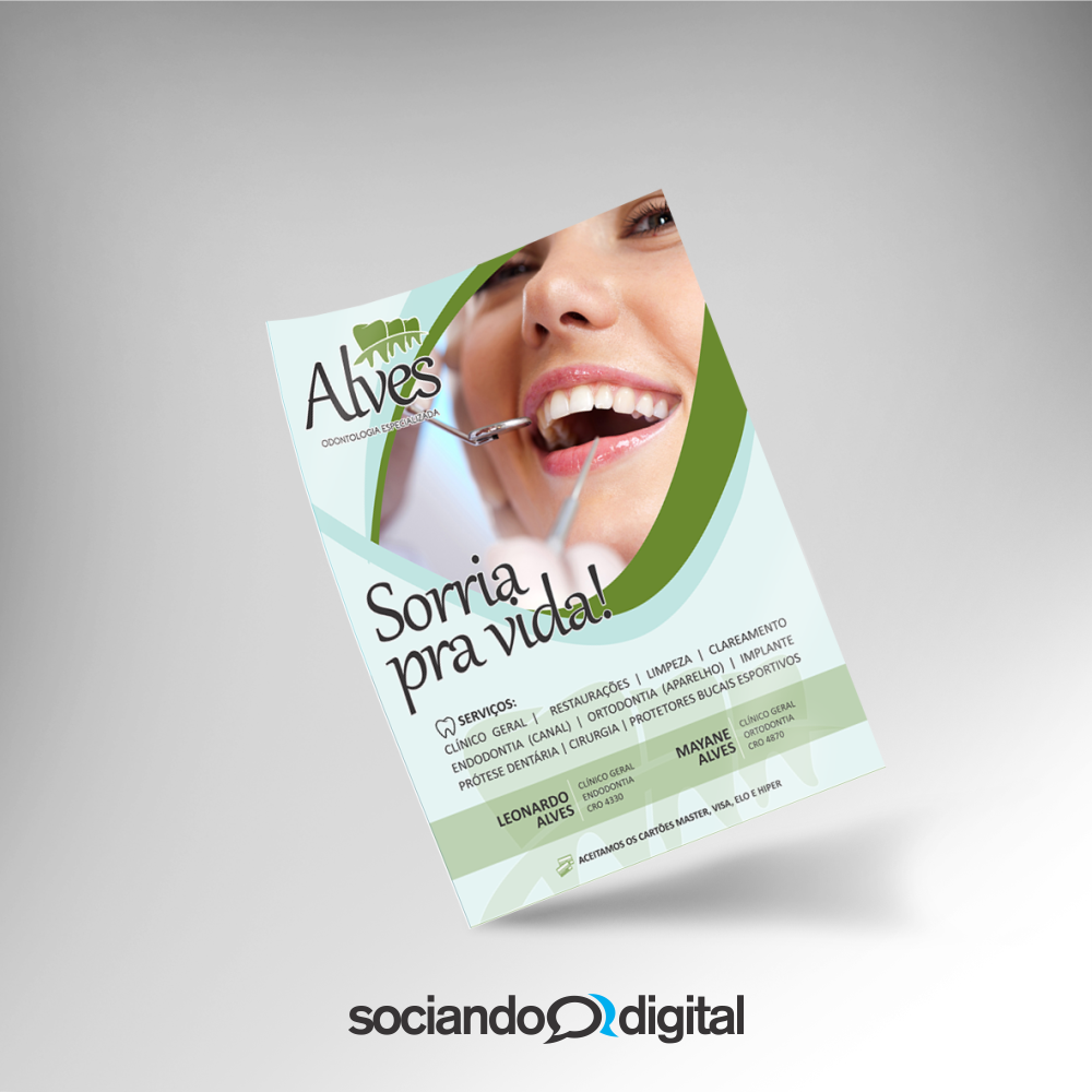 SociandoDigital's tweet photo. Job do dia: Flyer para Alves Odontologia. https://t.co/nrzUqutVtj