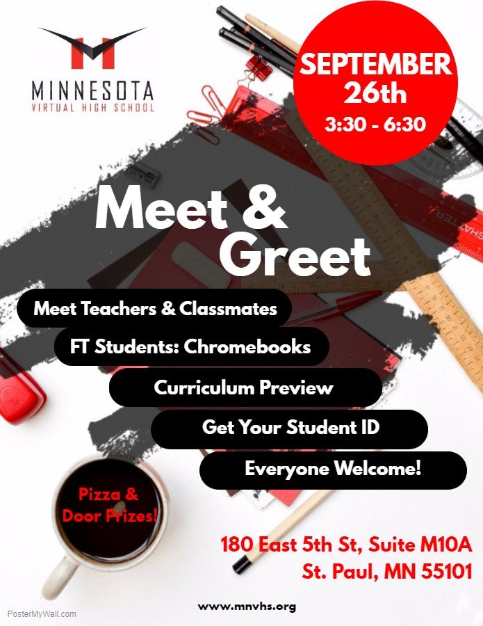 MNVirtualHS's tweet photo. We're getting ready for the Meet & Greet tomorrow! Will we see you there? #mnvhs #mnvirtualhs #onlinehighschool https://t.co/iKw2YwWY2r