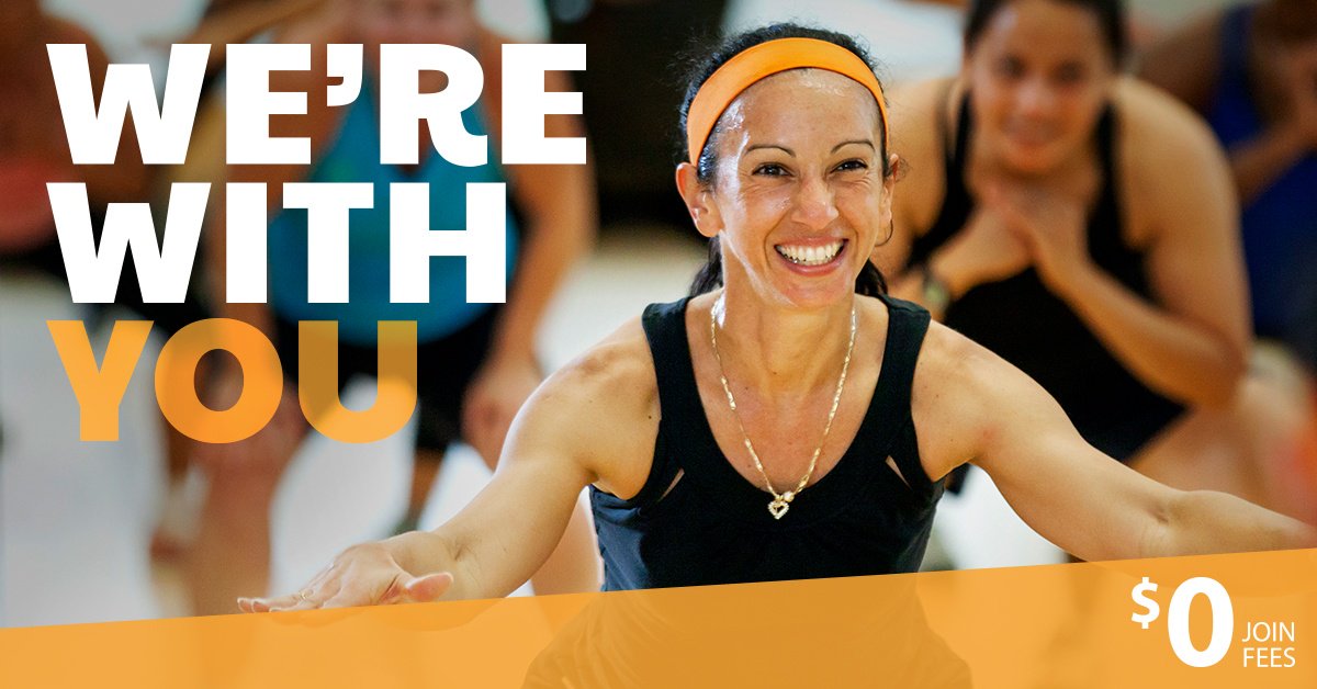 Get fit together! Our memberships include unlimited group fitness classes. $0 Join Fee. hubs.ly/H08KG5L0 #We'reWithYou