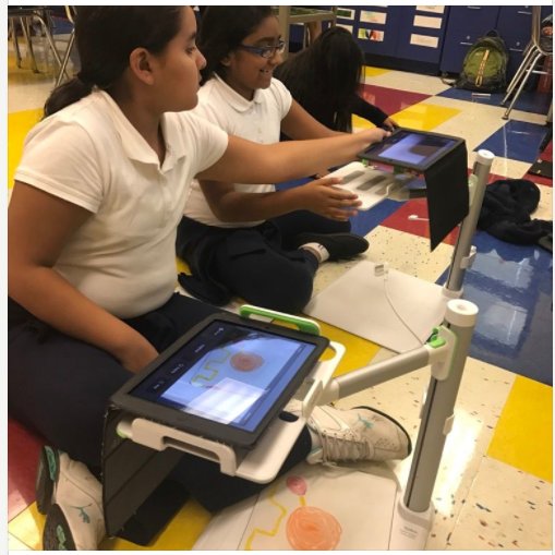Westdale 4th grade Ss really enjoying and working hard with their new Ipad stands😀  #d83shines