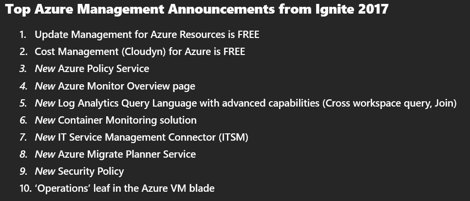 Top 10 @Azure Management announcements from #MSIgnite today 
🆒#Azure #MSOMS #HybridManagement