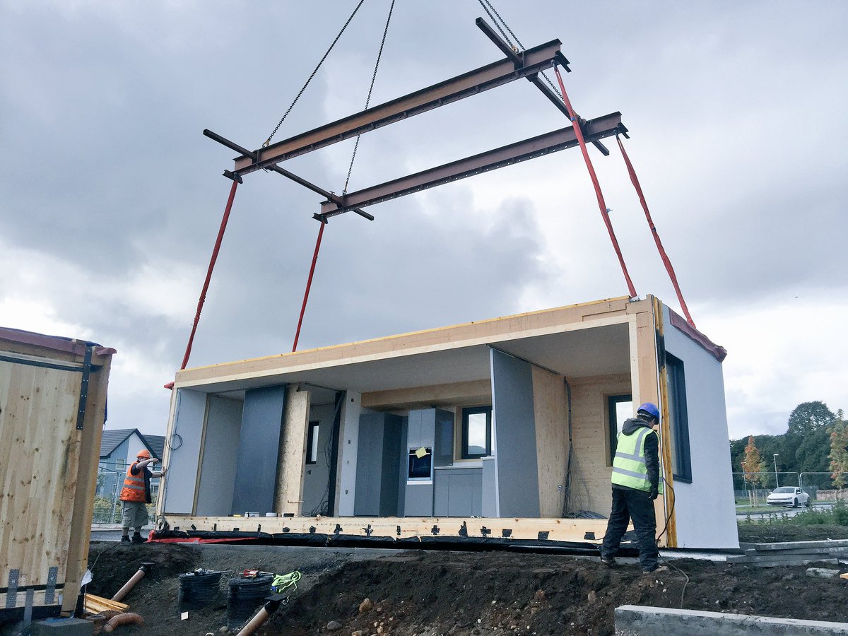 CarbonDynamic's tweet photo. The first of our @sunndbyte #FitHomes are heading to site... this development is 16 homes and they'll all be on site in the coming weeks... https://t.co/h4yUHJtCFW