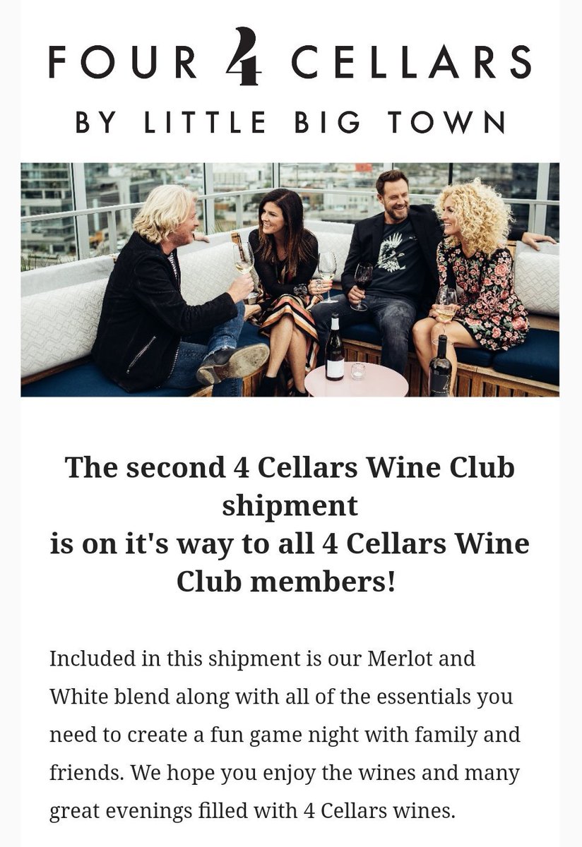 loriloriCM's tweet photo. Can't wait for this @littlebigtown! #GameNight #4Cellars 🍷 https://t.co/Yh31IH6bHd