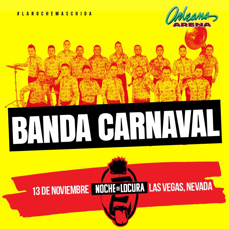 ERAZNOYLACHOKO's tweet photo. @_bandacarnaval Estara en Noche de Locura 2017 #LaNocheMasChida https://t.co/nFwvVgCRf1
