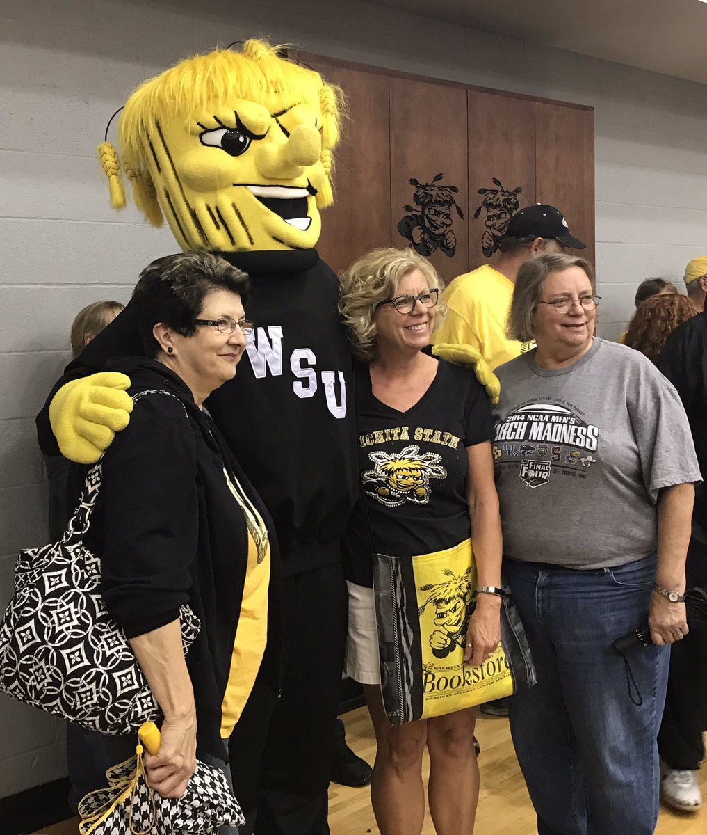 WichitaState's tweet photo. Celebrating the start of a new era at The State of the American pep rally! #AddedPower @GoShockers @American_Conf https://t.co/tM80Rko4gt