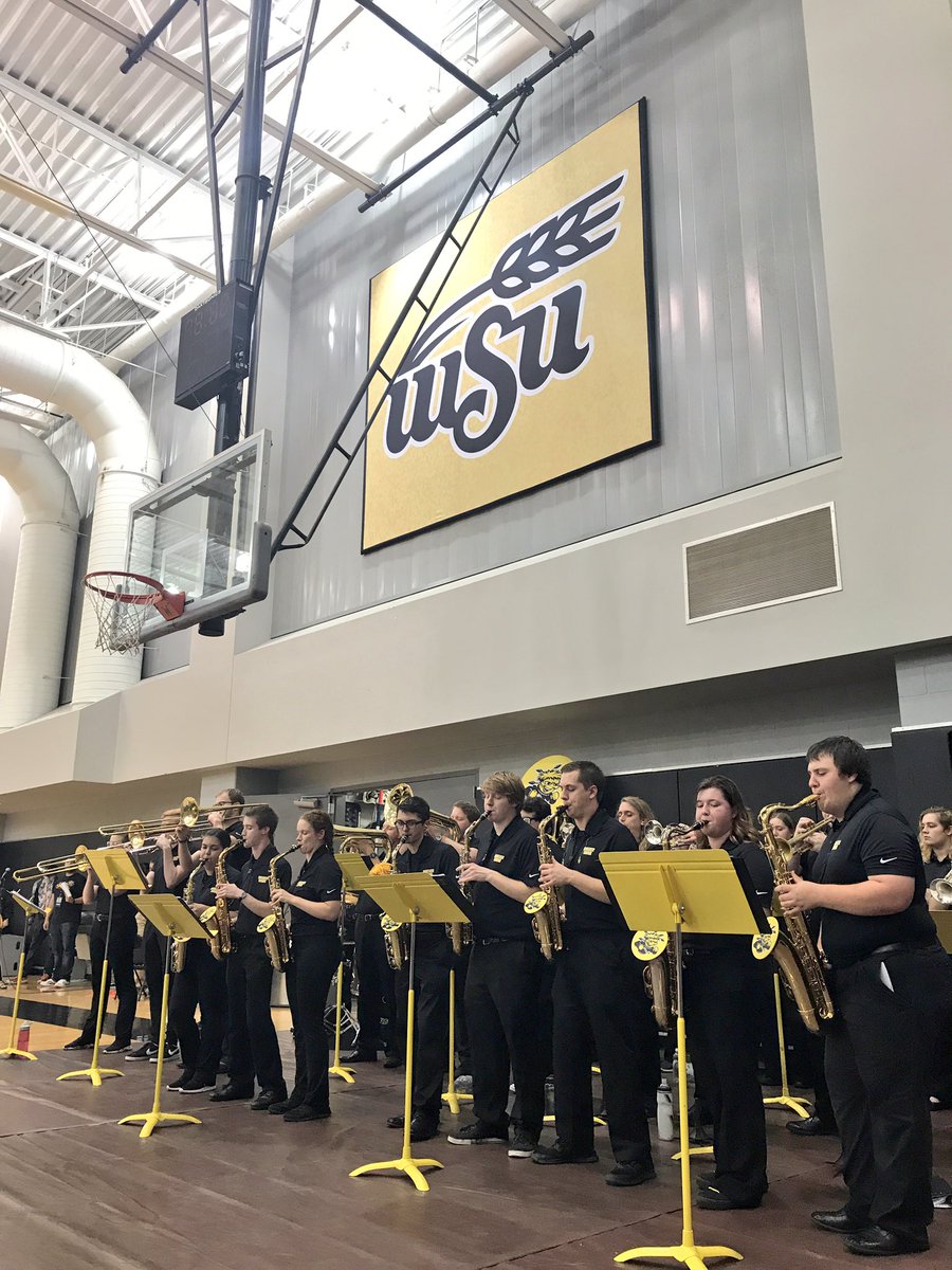 WichitaState's tweet photo. Celebrating the start of a new era at The State of the American pep rally! #AddedPower @GoShockers @American_Conf https://t.co/tM80Rko4gt