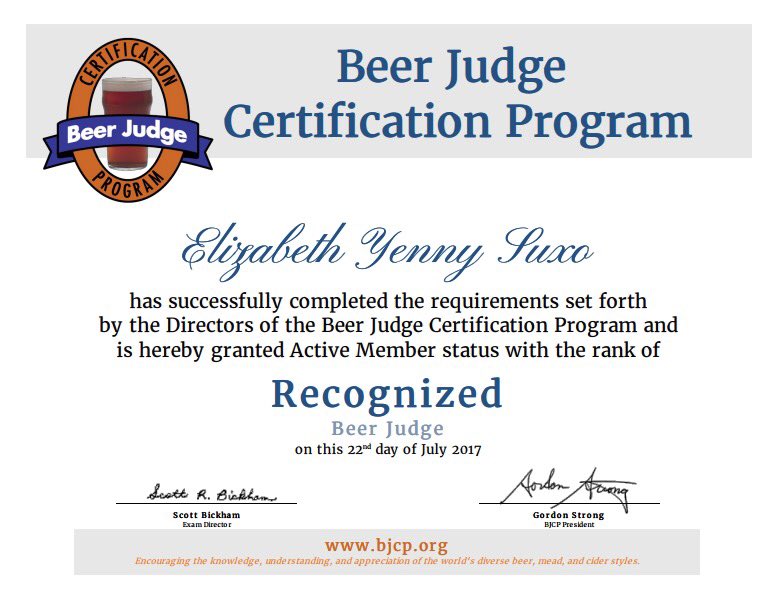 PeruBeer's tweet photo. Juez Reconocido por el BJCP, un gran logro y a seguir adelante por la Cerveza Artesanal, esfuerzo y dedicación recompensados, salud!!! https://t.co/Olg6EDv0D7