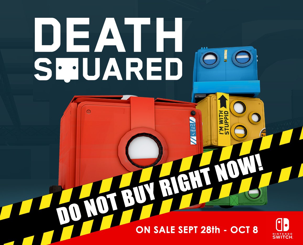 ⚠️PSA⚠️ Death Squared on Nintendo Switch will be on sale this week 🈹 DO NOT BUY right now! #nindies #indiegame RT to help spread word