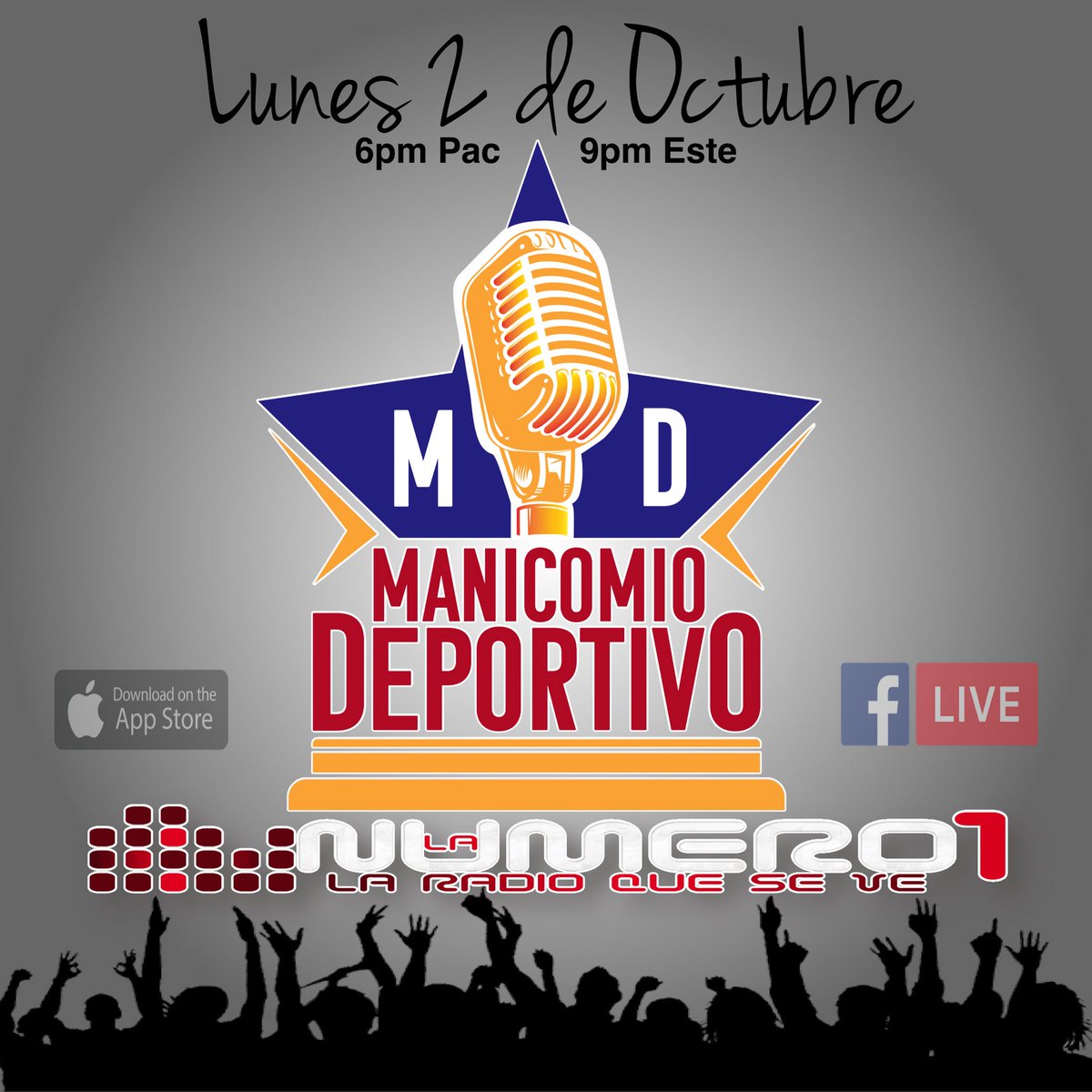 OLagunaDeportes's tweet photo. #ManicomioDeportivo 2 de Oct 6-7pm
@pulpozuniga @carocavaliere @elmursouza @DanielPoncedeL1 @CelisDeportes @ManicomioDepor 
@NumeroUnoRadio https://t.co/lZUEQ8G6Ea