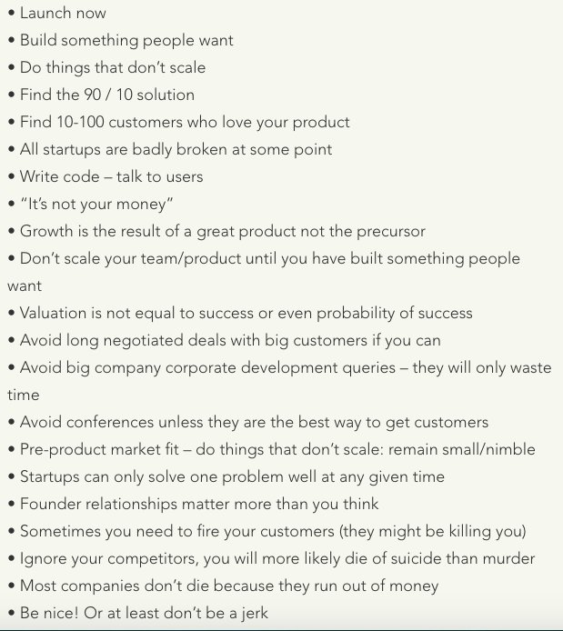 bwertz's tweet photo. Great summary of all of the YC startup wisdom https://t.co/p8ZFHwZMDC https://t.co/PTItHbzcWw