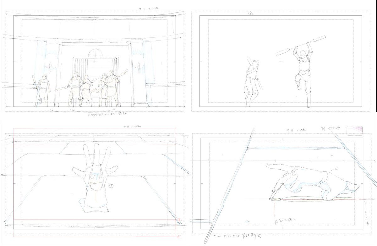 丸山裕太郎 アニメーター 同じく神撃のバハムート Virgin Soul 11話レイアウトbg原図と一原 この話数は一原のみ 掌のロッキーの立ち回りとリタの爆発まで 人が多くて大変です