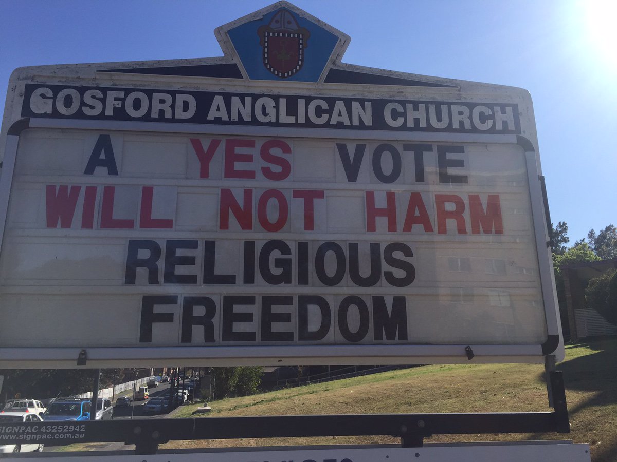 #Auspol If you are tempted to #VoteNo don't do it because you are concerned about religious freedom, #MarriageEquality will have no effect.