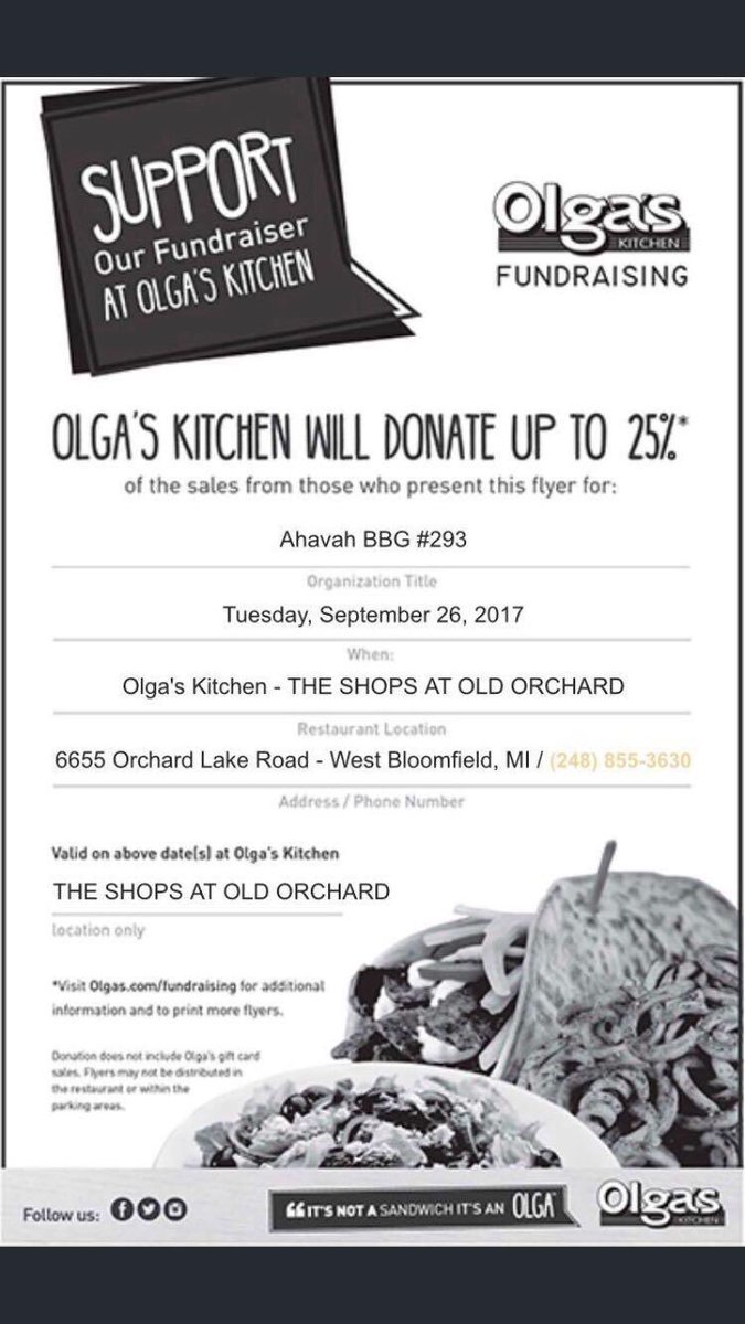 EVERYONE GO TO OLGAS TOMORROW!!!!!