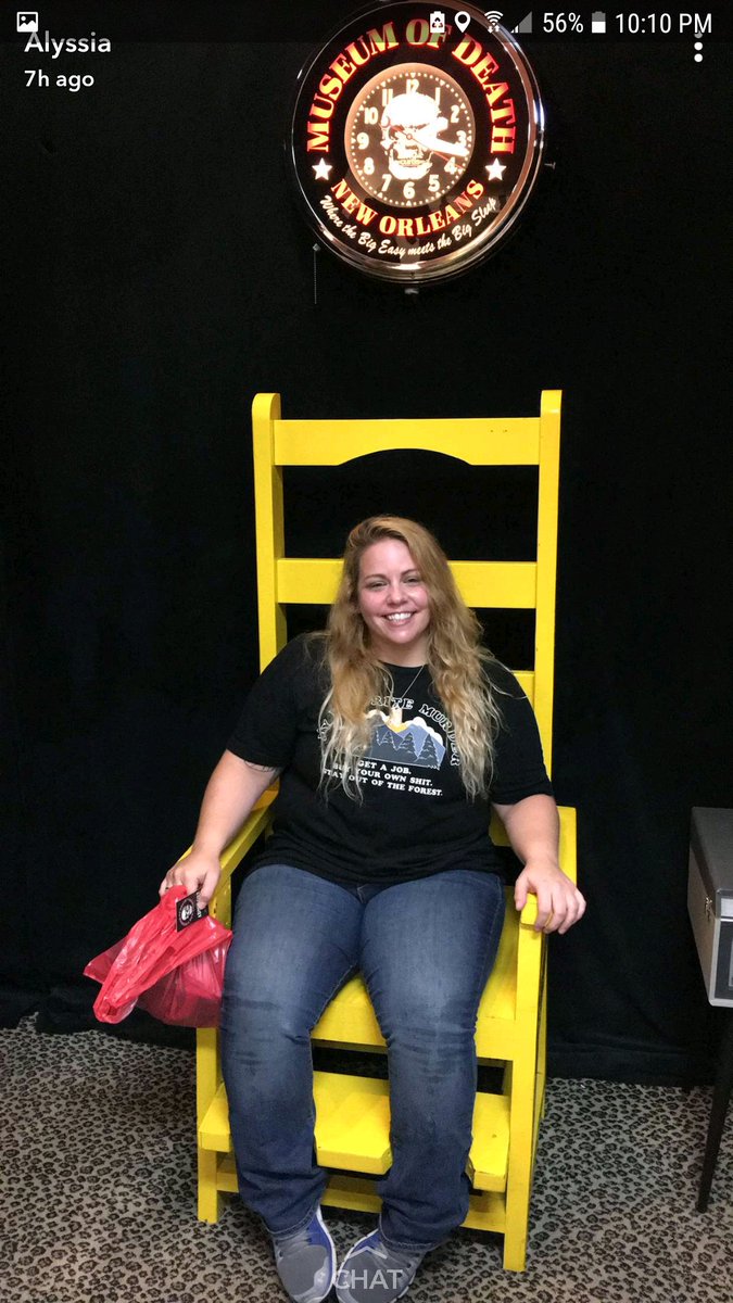 FlashnerMissy's tweet photo. Went to the Museum of Death in #NewOrleans wearing my @MyFavMurder shirt.  It was everything I dreamed of and more 💚💚💚 https://t.co/qztSomTcJg