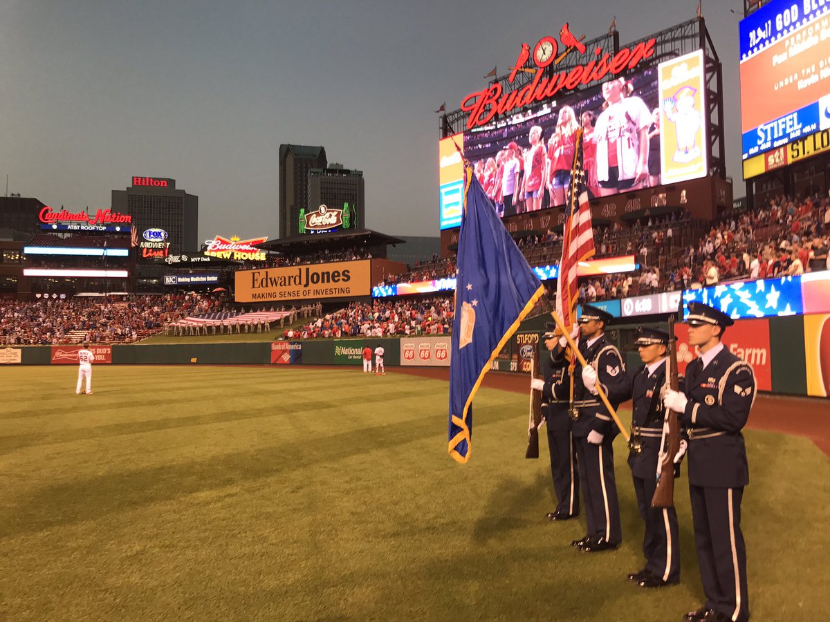 ScottAFB's tweet photo. Thank you @Cardinals for hosting us tonight! #AirForce70th #Scott100 https://t.co/9gTfNGcZsk