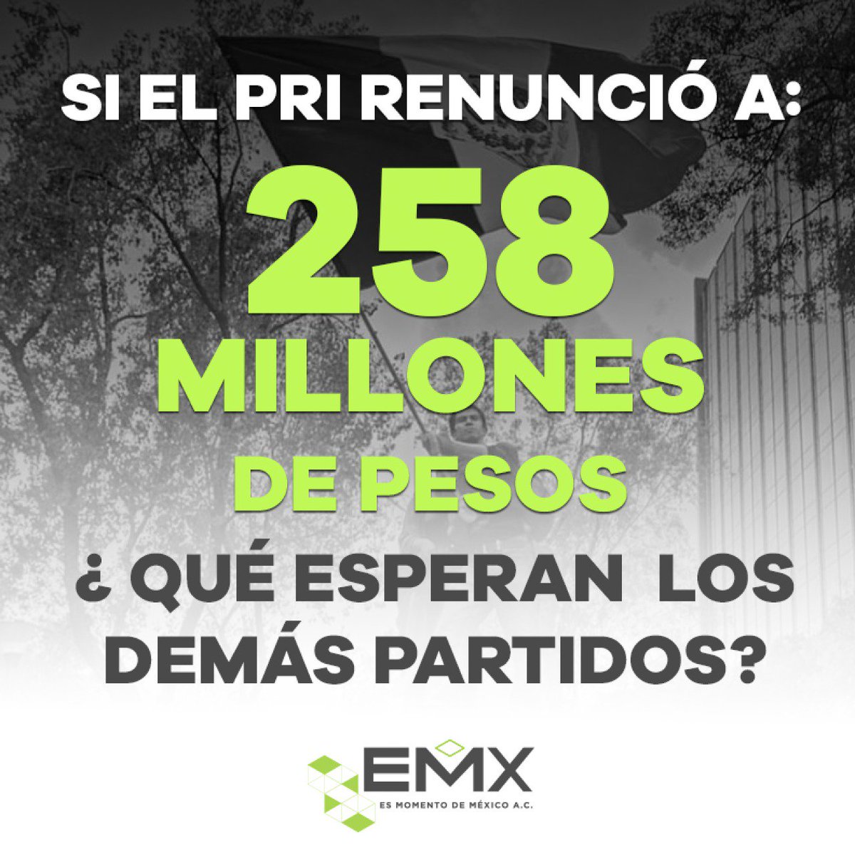 EsMomentoMx's tweet photo. ¿Y entonces, señores políticos? ¡#MexicoNosNecesita más unidos que nunca!

#CeroDineroALosPartidos #EsMomentoDeMéxico https://t.co/titlO6i0rB