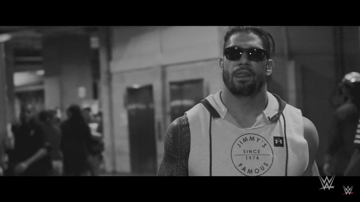 JimmysSeafood's tweet photo. Roman Reigns proudly sporting our latest @UnderArmour sleeveless hoodie before his match with John Cena. #RomanEmpire #TeamFamous #ThankYou https://t.co/P1Cxnql5F8