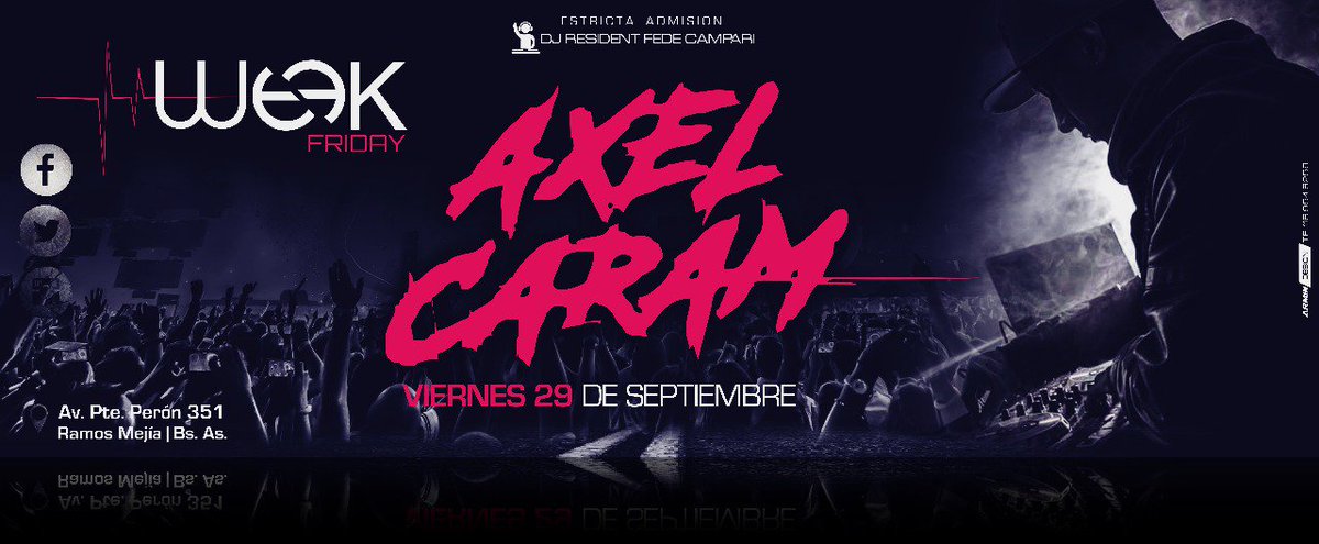 CromoArgMatinee's tweet photo. Este viernes nos visita Dj Axel Caram en WEEK FRIDAYS!, Te anoto en lista free,o si cumplis años y lo qres festejar.. mesa etc 1130940890 https://t.co/9nGyZ2PntN