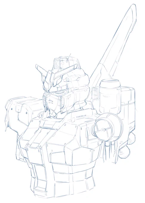 試作型ニューガンダムとかそんなかんじ。唐突にガンダム描きたくなってらくがき。 