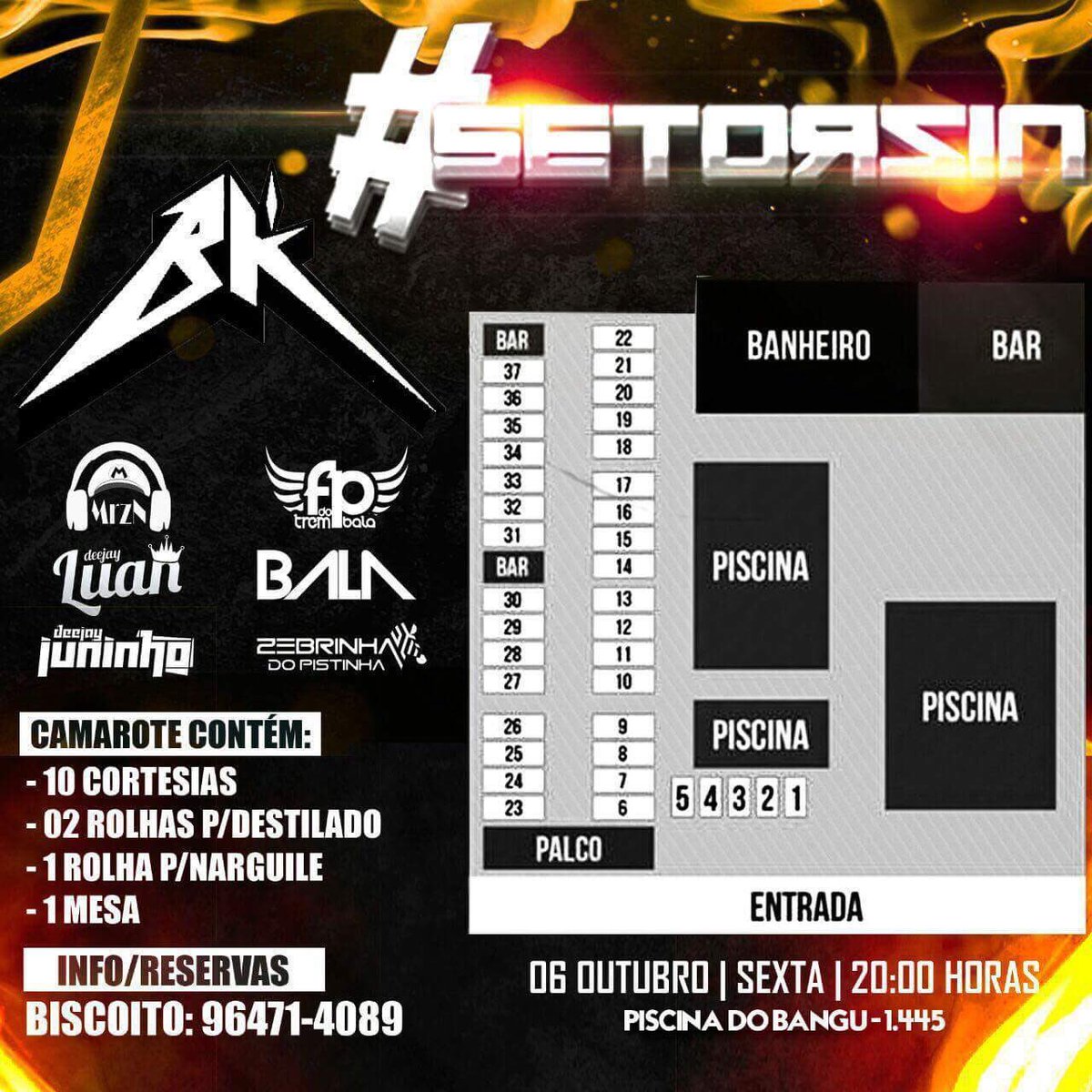 biscoiitow's tweet photo. Garanta já seu camarote pra #Setorzin!
➡10 Entradas vips
➡2 Rolhas para destilado
➡1 rolha para narguile
➡Entrada sem fila
#BkNaSetorzin https://t.co/WGbgmgYSXb
