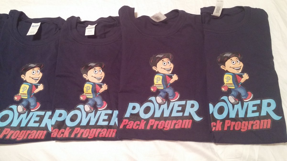 Power2UsAll's tweet photo. 2 days away from the kickoff of the Power Pack Program. Here is a peak at the official T-Shirt #Power2UsAll #PowerPack #Charity #FeedingKids https://t.co/dom8yztmfd