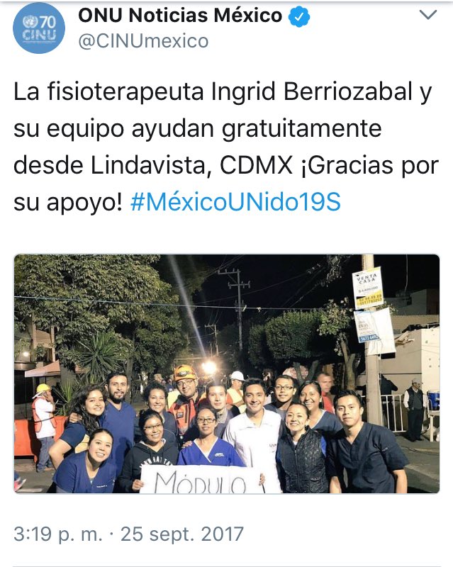 titi_ingrid's tweet photo. @CINUmexico muchas gracias pero no fuy la unica somos diferentes brigadas ayudando a nuestro país #Mexicoestadepie https://t.co/TBvJzlBE25