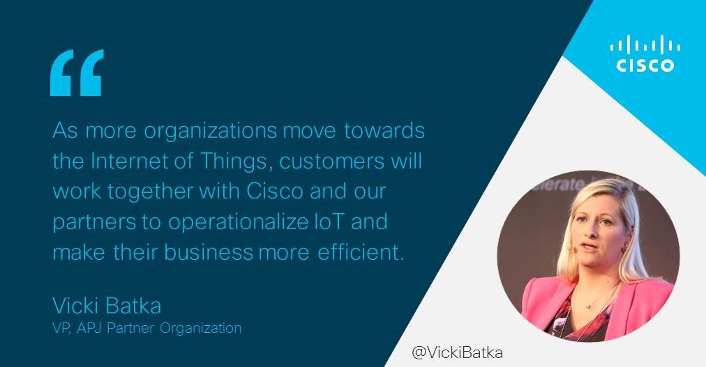 ciscoapac's tweet photo. With #Cisco and our Partners, you don't have to look too far for #IoT success. #CiscoAPAC at #IoTWorldAsia, @VickiBatka #CiscoPartnersAP https://t.co/3hM62orjRd