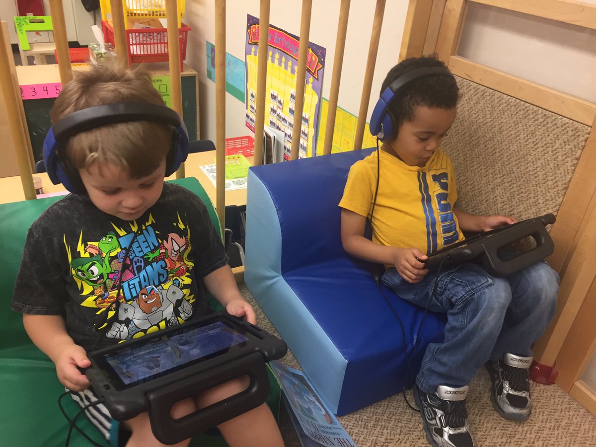 First time using iPads in the listening center. Love the engagement. #RISDPrek #RISDCantStop #RISDgreatness
