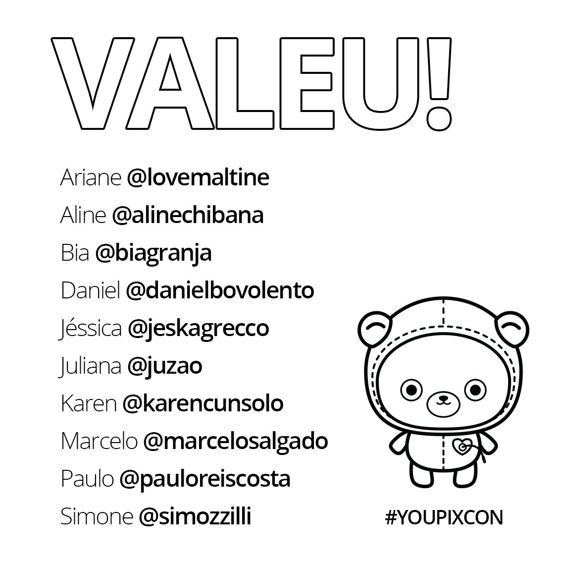 beabaorg's tweet image. Valeu! @lovemaltine @alinechibana @biagranja @danielbovolento @jeskagrecco @juzao @karencunsolo @marcelosalgado @pauloreiscosta @simozzilli