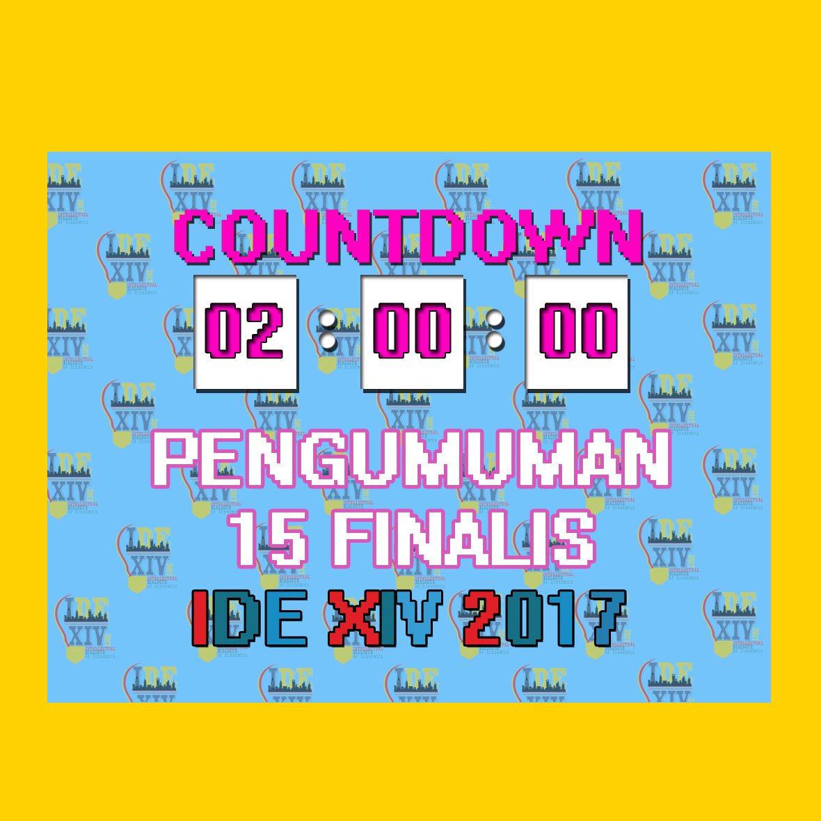 [COUNTDOWN]

Are you curious? Are you 15 finalist that we're looking for?
Stay tuneee at our social media yappps! 😃😃

#IDEXIV
#FEBUB