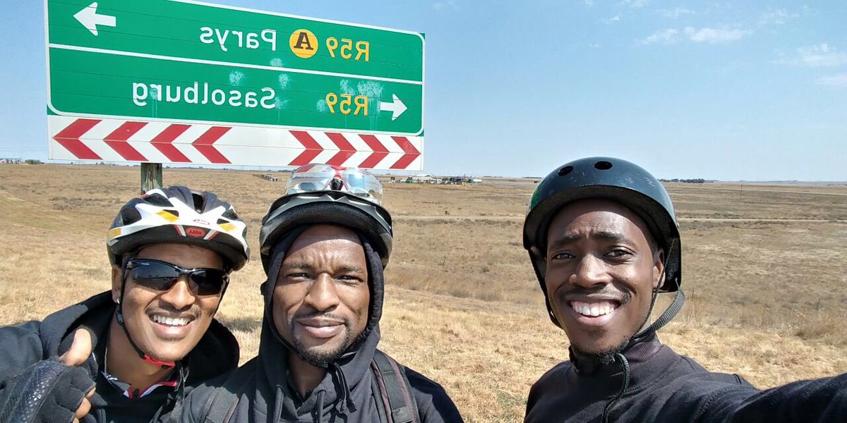 C4C_ZA's tweet photo. The team is underway between Sasolburg and Parys, please retweet to show your support.  #cycle4change17 @lead_sa @Powerfm987 https://t.co/DiHIxQw3qe