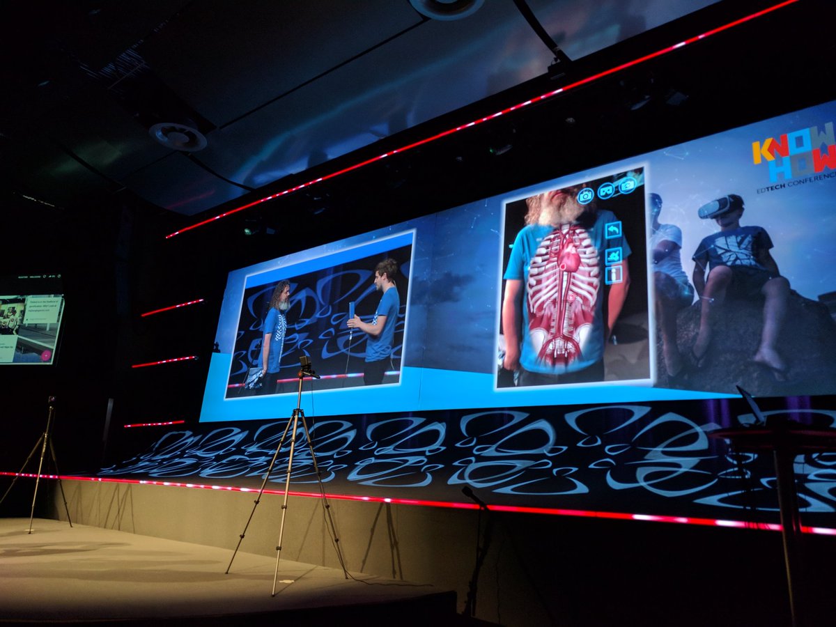 Learning anywhere Augmented reality med virtuali-tee och #curiscope app. Fantastiskt! Släng 3-D glasögonen, this is the new thing! #solskol