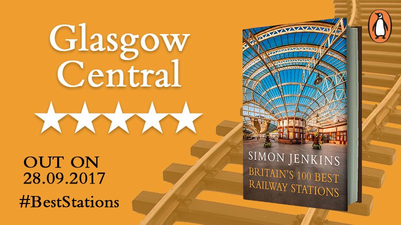 VikingBooksUK's tweet photo. Have you ever been to #GlasgowCentral? It just happens to be one of the #top10 #BestStations in the UK according to Simon Jenkins! 🚂 https://t.co/jodLpCS6x7