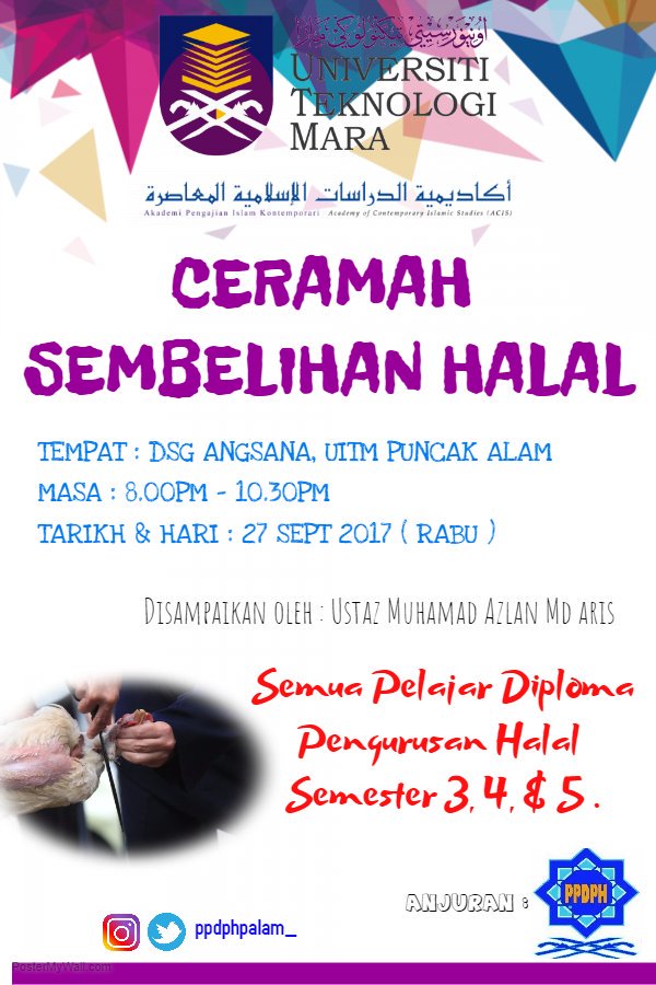 ppdphpalam_'s tweet photo. Jangan lupa guys .😘
#UITMDIHATIKU 
#ppdphpalam
#Halal4All https://t.co/PS4AzMGEHb