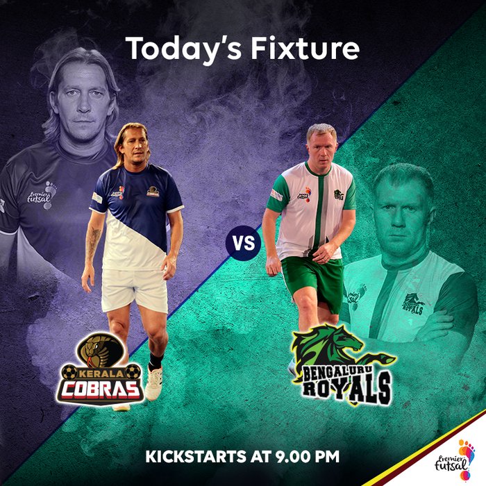 Looks like the Cobras are prepared to win tonight. Watch as they battle against the Royals!
#NaamHaiFutsal #GoCobras #KeralaCobras