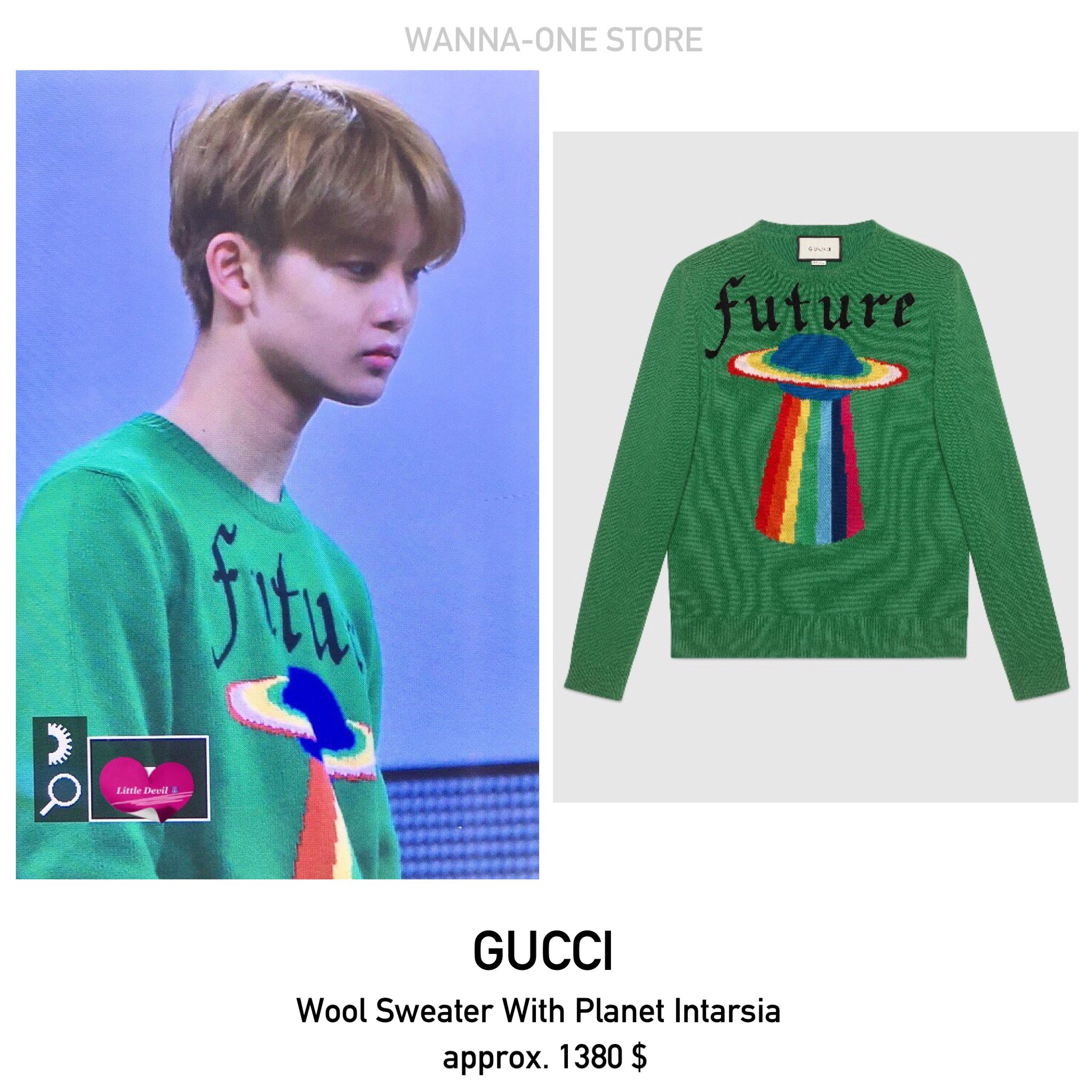 WANNA ONE STORE on X GUCCI Wool Sweater With Planet Intarsia approx. 1380 Credit pic LittleDevil0510 BaeJinyoung WannaOne https t 5keRlITgCq X
