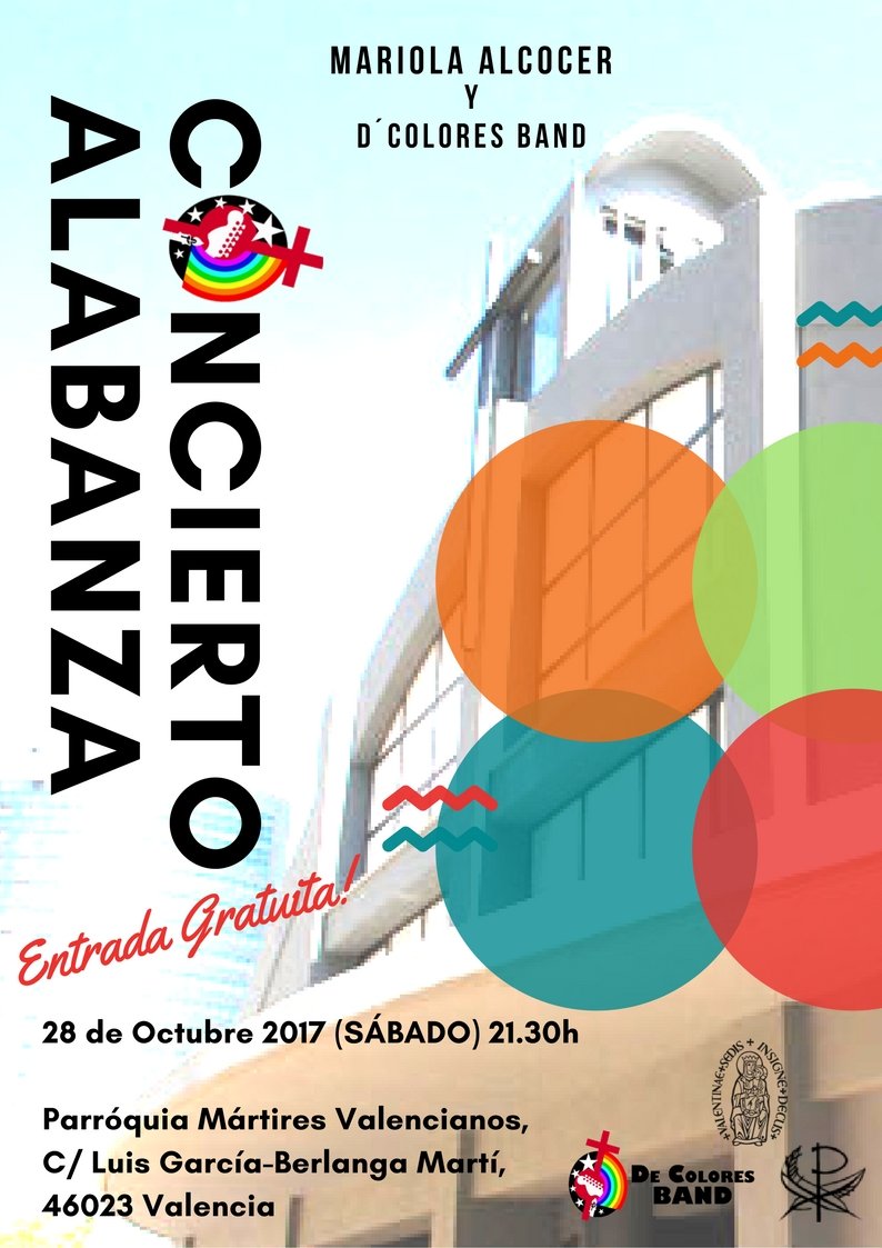 DeColores_Band's tweet photo. Nos vemos el  28 de #octubre en #Valencia 
#alabandoadios #Dios #iglesia #concierto #musicacatolica #diocesisdevalencia #decoloresband https://t.co/weFYSGNYC7