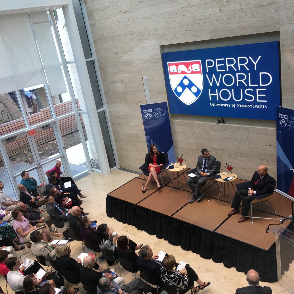 AbbyFromPenn's tweet photo. NATO Admiral @stavridisj just informed us there is a 10% chance of a nuclear war with North Korea. #GlobalOrder #PerryWorldHouse #Penn https://t.co/V0NcKkOFtD