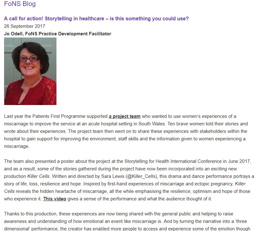 FoNScharity's tweet image. New blog from @Joatfons is a call for action - can you use stories and story-telling in healthcare? fons.org/common-room/bl… @killer_cells