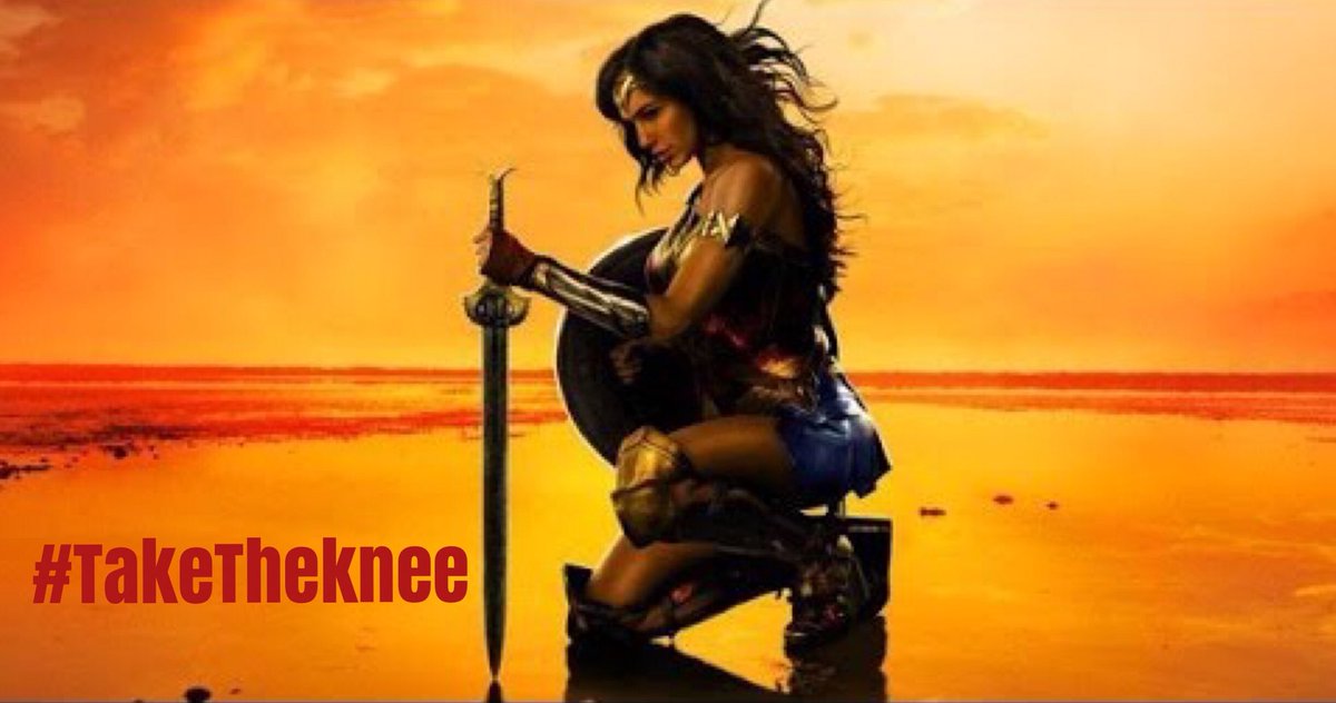 WonderboyLB's tweet image. #Freedomandjusticeforall #WonderWoman @GalGadot @PattyJenks @WonderWomanFilm #TakeAKnee #taketheknee #TakeAKneeNFL 🇺🇸