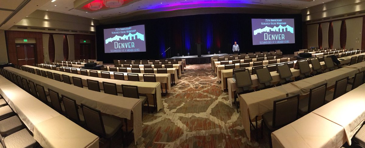 vdxworkshop2017's tweet photo. Final preparations for opening ceremonies @Versadex Users Workshop 2017. https://t.co/g5FVB25BvE