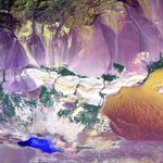 It's not a watercolor painting, it's an aerial view of the Turpan Depression, China. Bing.com